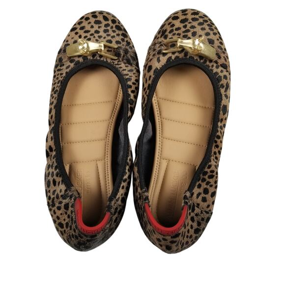 Adam Tucker Black Gold Leopard Equestrian Horse Buckle Shoes Ballet Flats 8 M - Picture 5 of 6